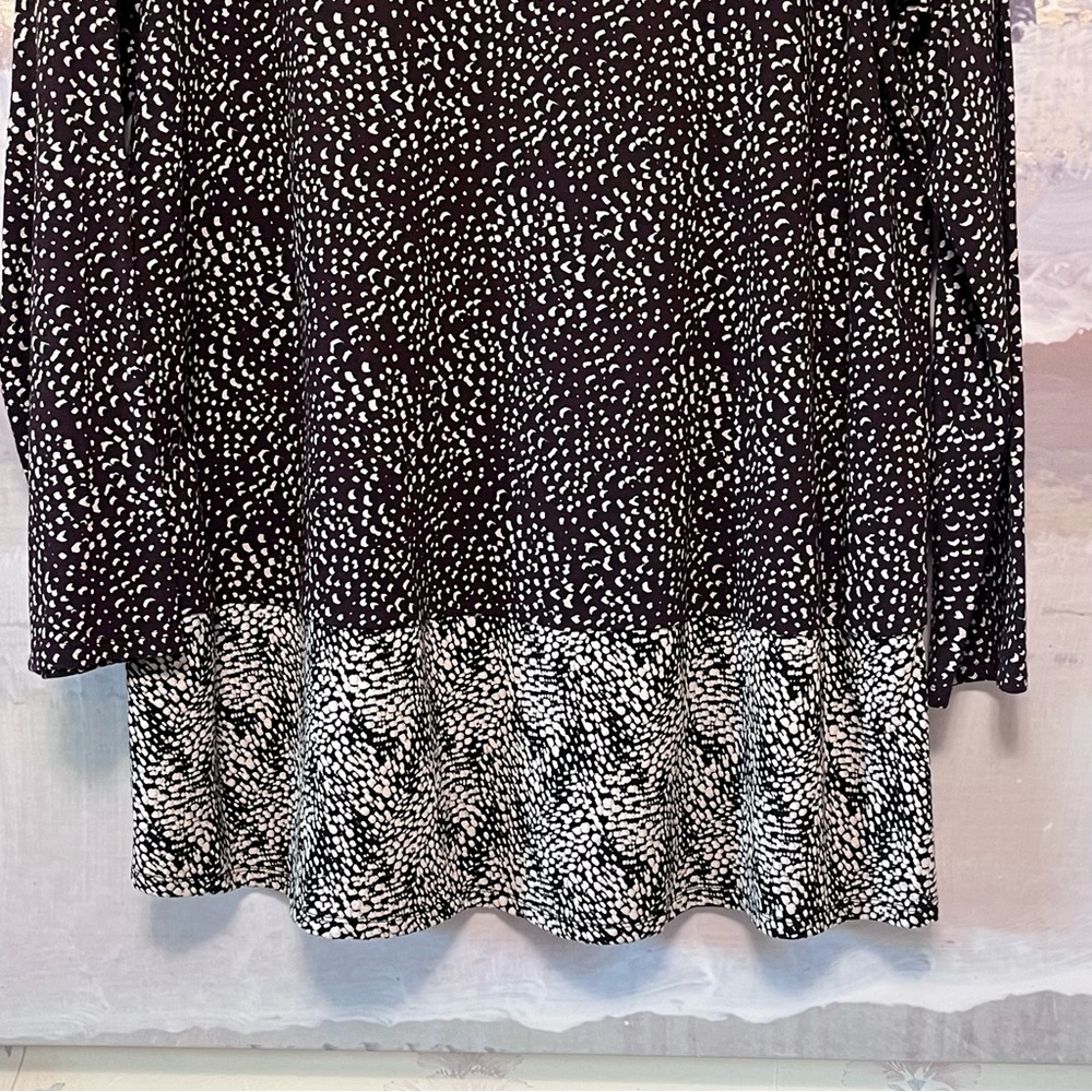 J. Jill Tunic Top Abstract Plum Purple Colorblock‎ Long Sleeve Size XL Stretch - Picture 4 of 14